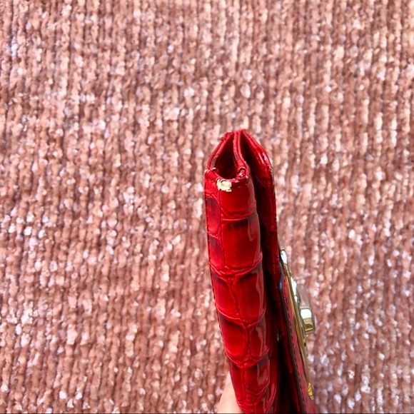 Red Faux Reptile Leather Wallet - Picture 6 of 7